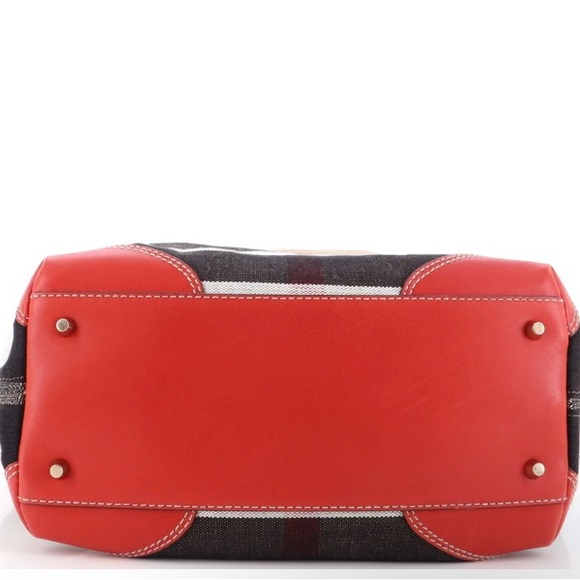 Burberry Maidstone Tote Mega Check Canvas Medium in Cadmium Red - Picture 2 of 5